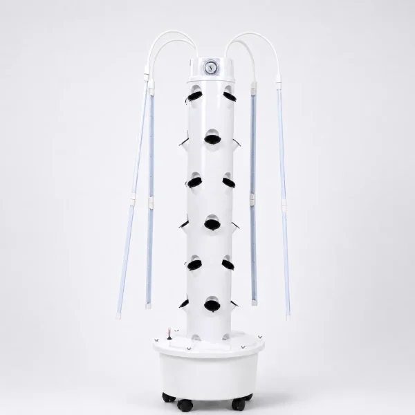 24plant-02 Ovelium 24-Plant Hydroponic Tower with smart touchscreen, full studio view