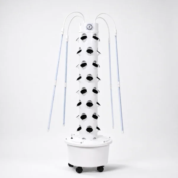 40plant-02 Ovelium 40-Plant Hydroponic Tower with smart touchscreen, full studio view